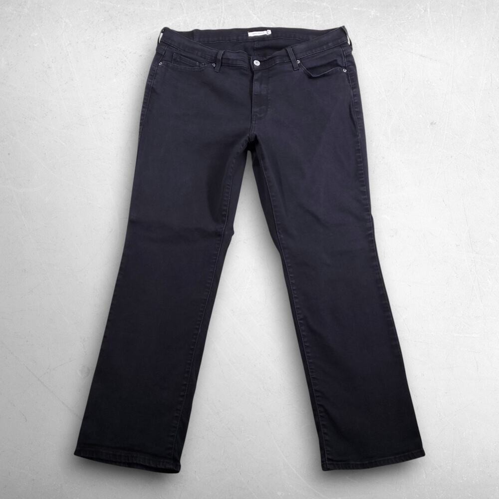 Levis Classic Straight Jeans Women 18W M Black Stretch Denim Minimalist Boho 90s